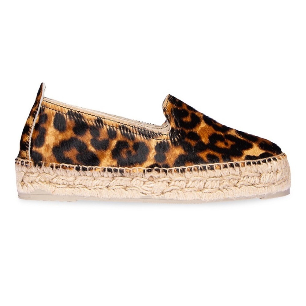 MANEBI Leopard Platform Espadrilles Size 39 (US 8)